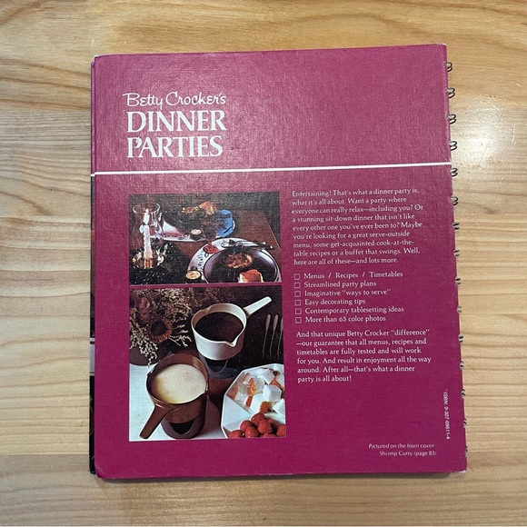 Betty Crocker cookbooks two, Cake and Frosting mix Cookbook and Dinner Parties - Picture 3 of 10